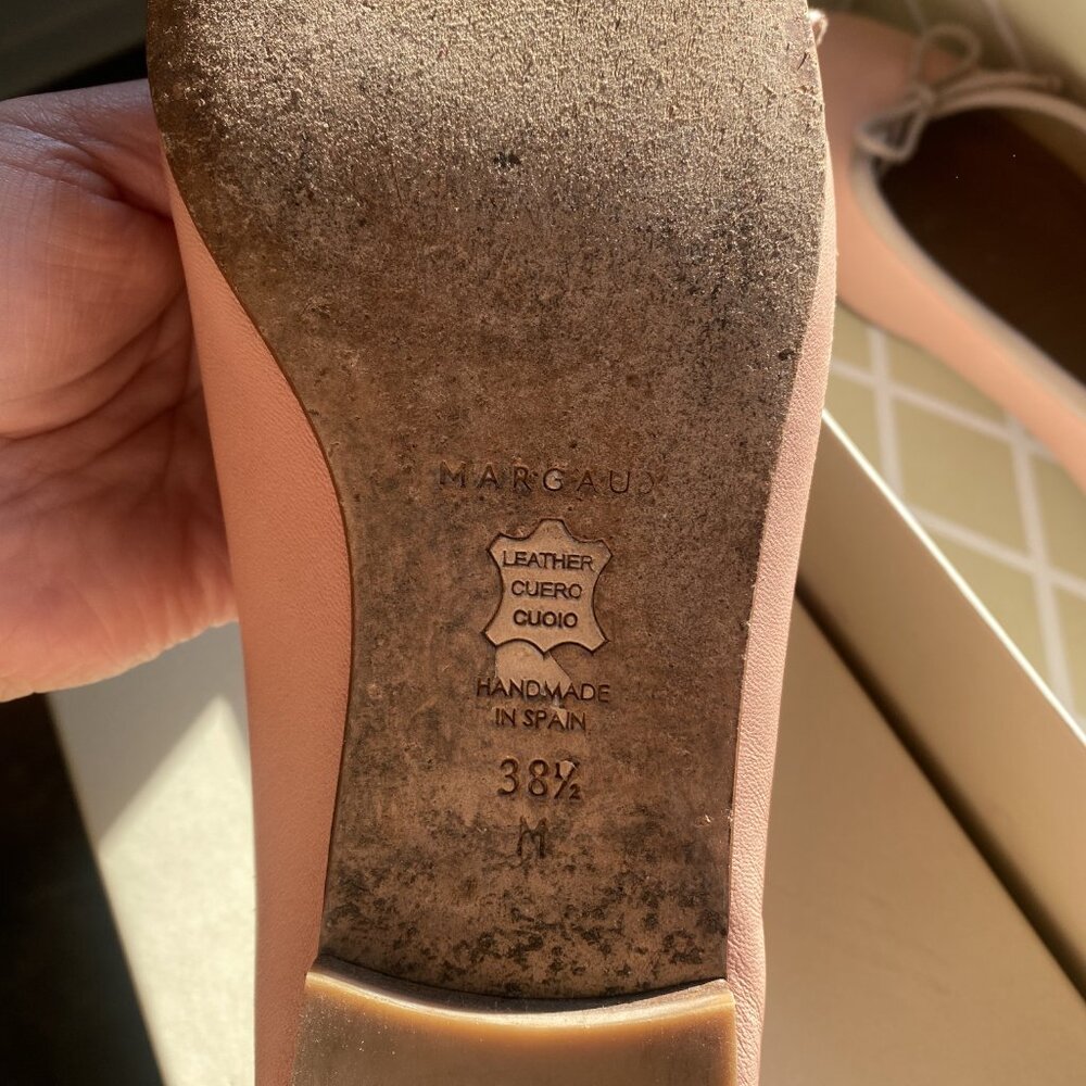 Margaux Pink Ballet Flats with Taupe Trim - Picture 6 of 6
